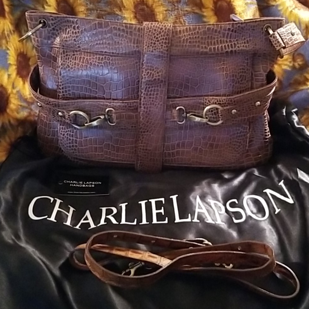 Charlie Lapson "Snakeskin Print" handbag